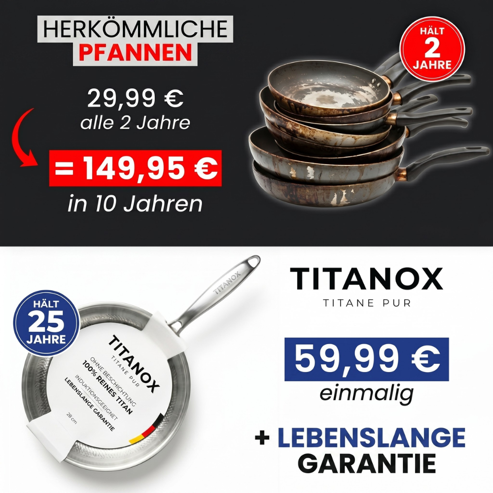Pfanne aus 100 % reinem Titan — TITANOX®